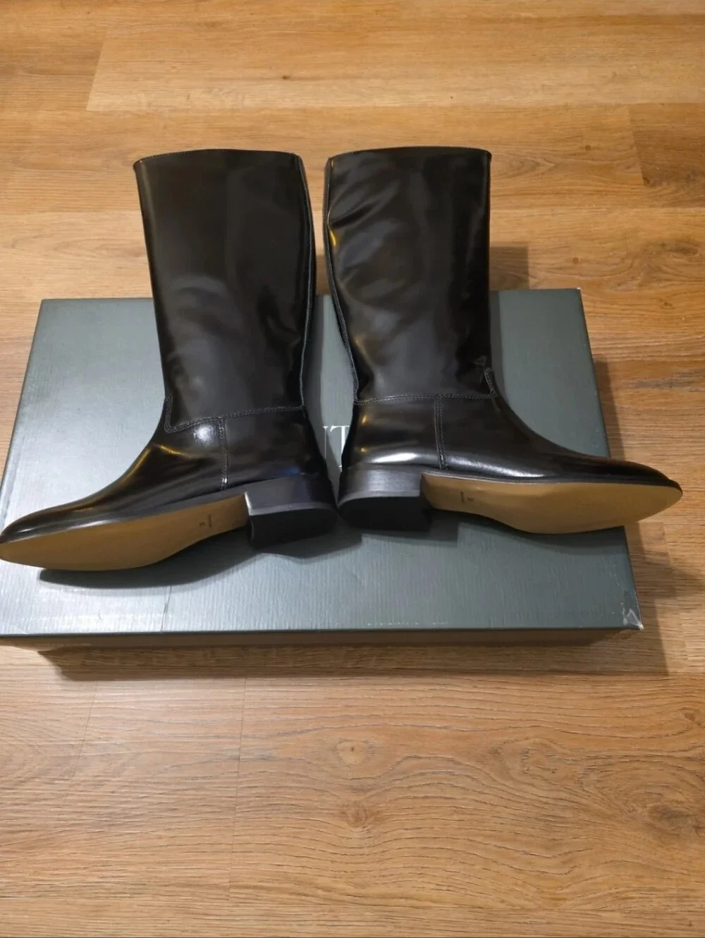 Anthropologie Silent D Giselle Riding Boots Black Leather Pull On Sz: (US) 5.5